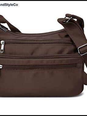 Women's Nylon RFID Crossbody Bag Multi Pocket Travel Handbag Shoulder Purse